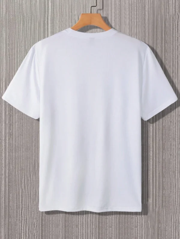 Camiseta casual de cuello redondo de manga corta con bloques de color - Imagen 2