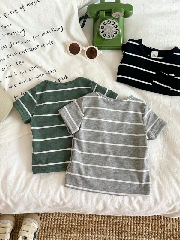 Top a rayas unisex para bebé/niño pequeño - Imagen 2