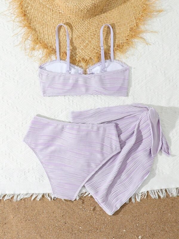 Conjunto de bikini de 3 piezas con textura para adolescentes - Imagen 2