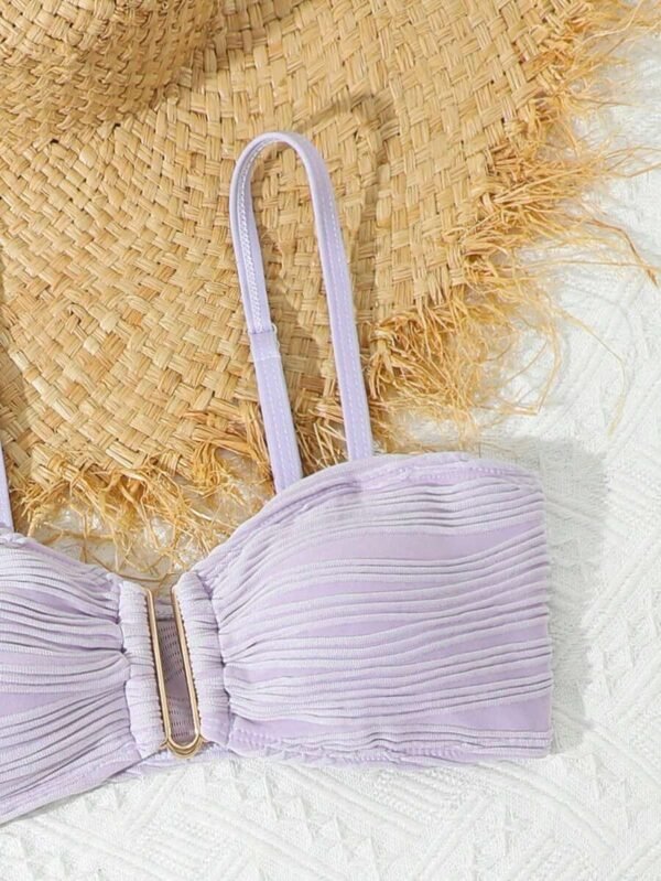 Conjunto de bikini de 3 piezas con textura para adolescentes - Imagen 3