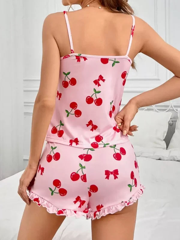 Conjunto De Pijama Para Mujer Con Impresión De Cerezas - Imagen 2