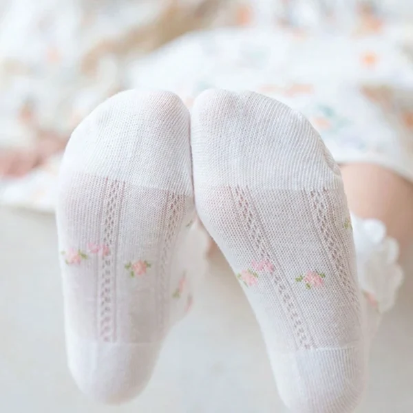 5 Pares de calcetines casuales nuevos con ribete de encaje para niñas - Imagen 2