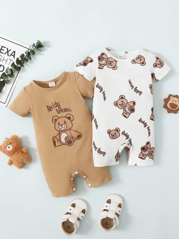 mameluco de manga corta para bebé niño con estampado de oso