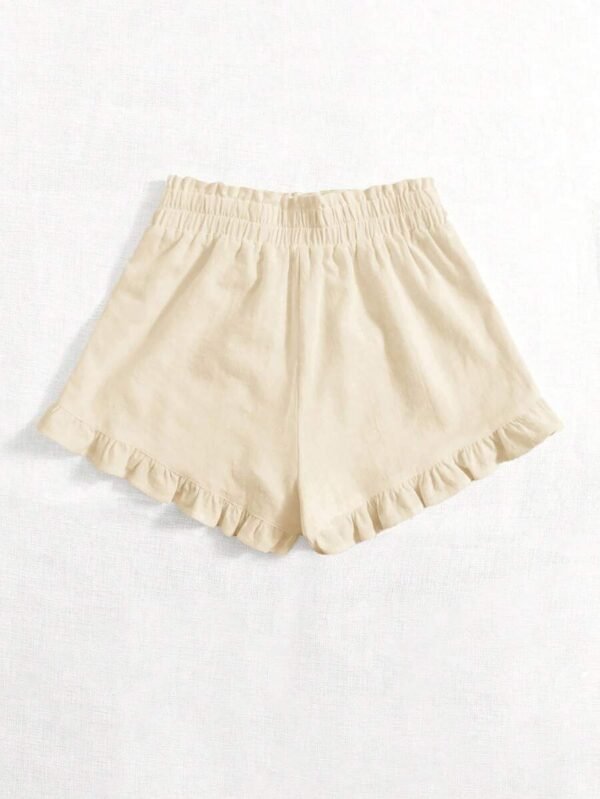 Shorts con fleco con cordón de cintura con volante bajo con fruncido - Imagen 2