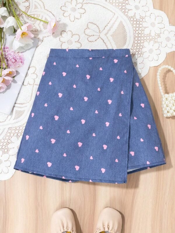 Shorts de falda con estampado de corazones