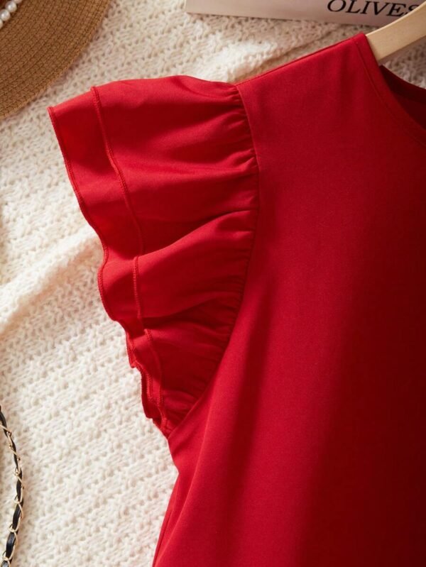Blusa con mangas globo y volantes en el bajo - Imagen 3