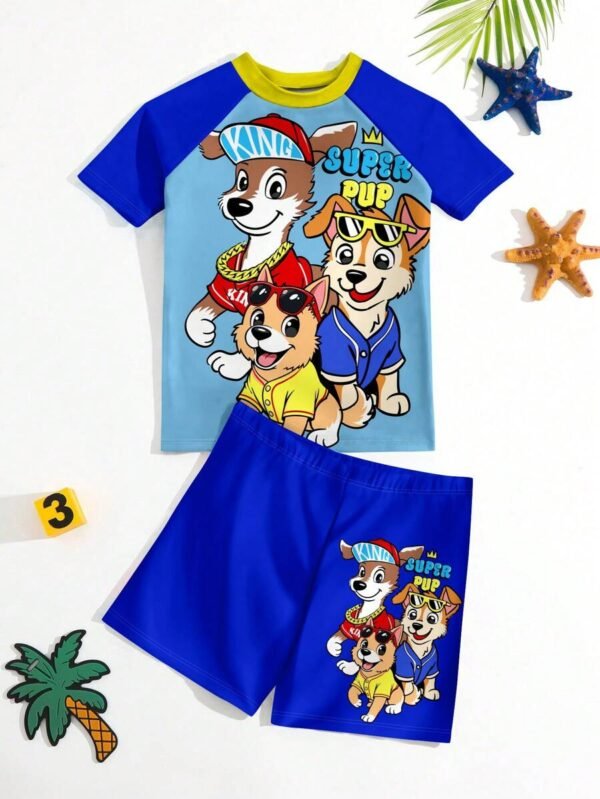 Conjunto de camiseta de manga corta de cuello redondo y pantalones cortos - Imagen 3