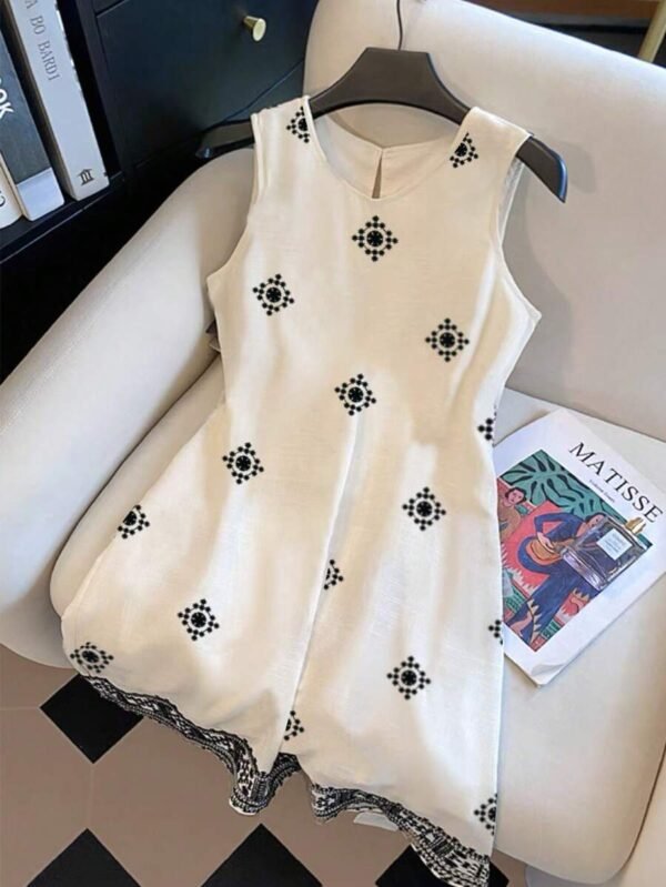 Vestido de verano casual de vacaciones de tejido