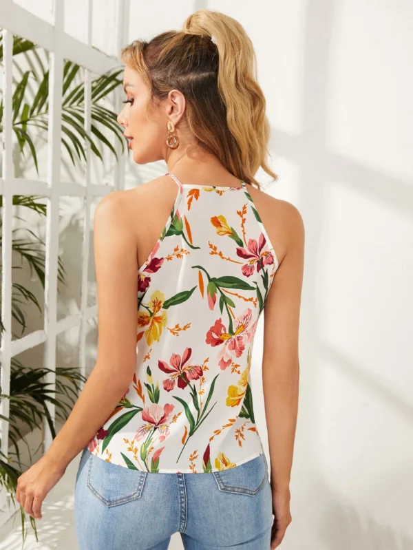 Top de tirantes con estampado floral escote V - Imagen 2
