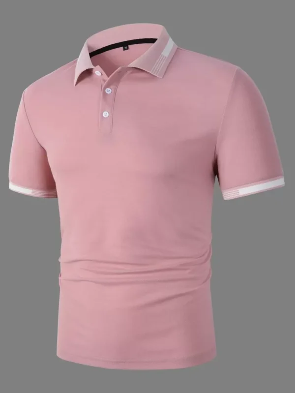 Camisa polo ribete de rayas para hombre