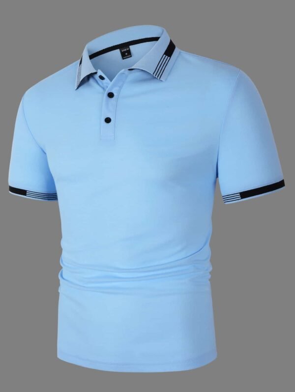 Camisa polo ribete de rayas para hombre