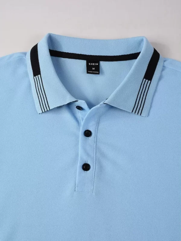 Camisa polo ribete de rayas para hombre - Imagen 2