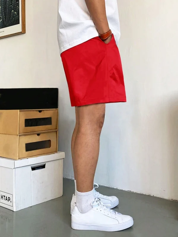 Pantalones Cortos De Corte Holgado Para Hombre Con Cintura De Cordón - Imagen 2