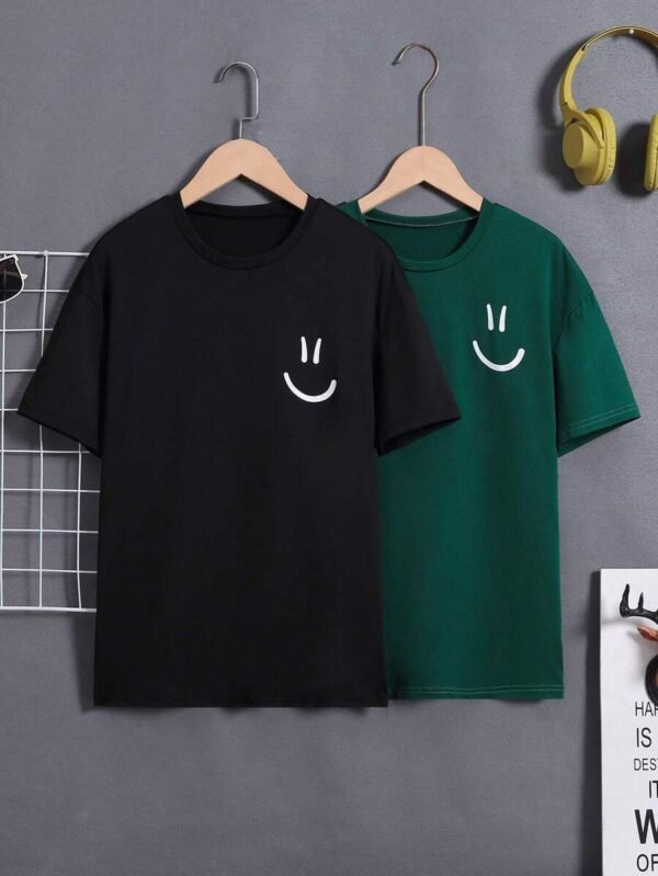Camisetas Redondas Estampadas Con Cuello Redondo