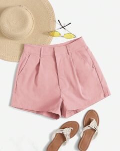 Shorts de talle alto con diseño de fruncido