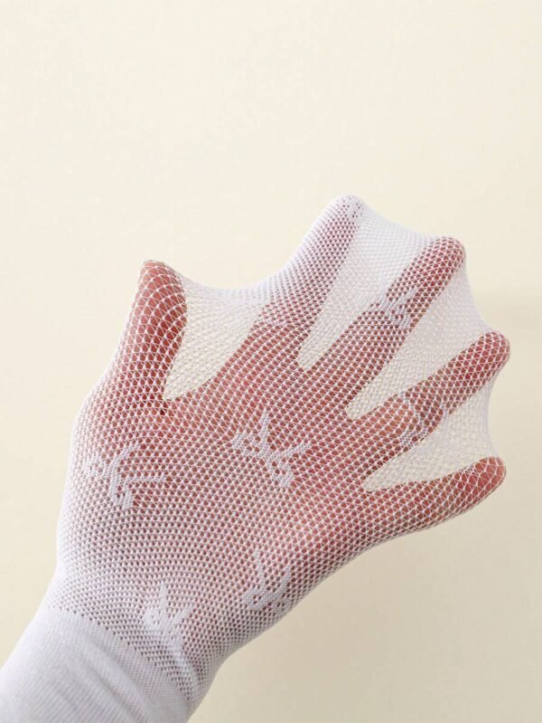 1 pieza de medias de red de jacquard con mariposas blancas - Imagen 3