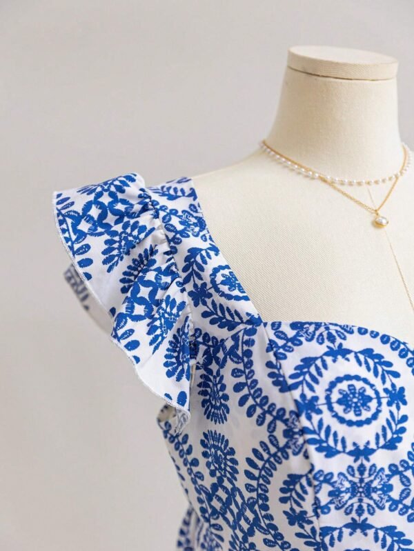 Blusa casual con estampado floral vintage - Imagen 3