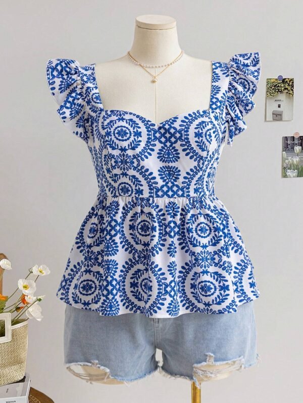 Blusa casual con estampado floral vintage