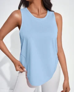 Camiseta deportiva transpirable de cuello redondo y unicolor