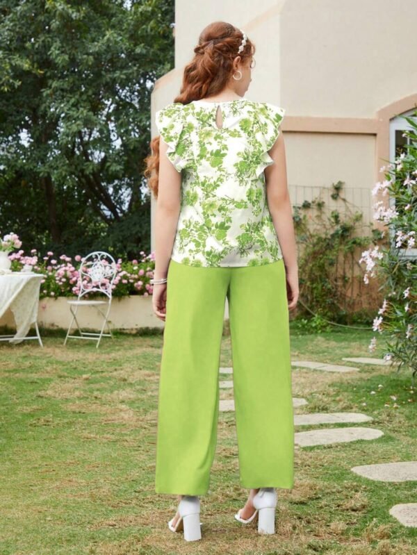 Set de 2 piezas de top y pantalones con estampado floral - Imagen 2
