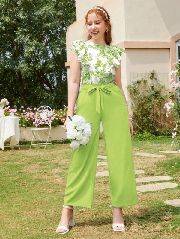 Set de 2 piezas de top y pantalones con estampado floral - Imagen 3