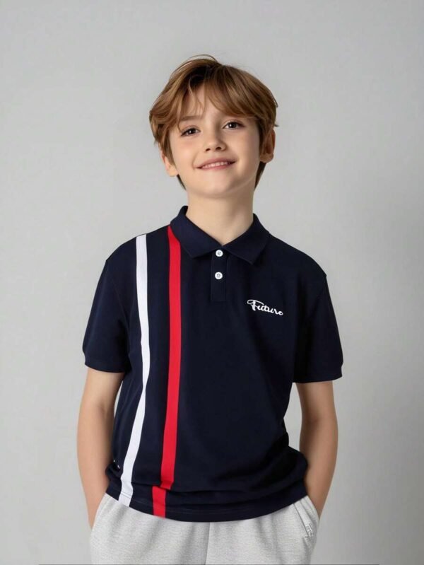 Camiseta Polo A Rayas De Moda Casual