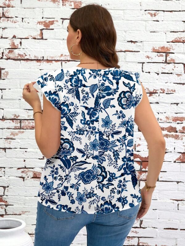 Blusa de manga corta y cuello en V - Imagen 2