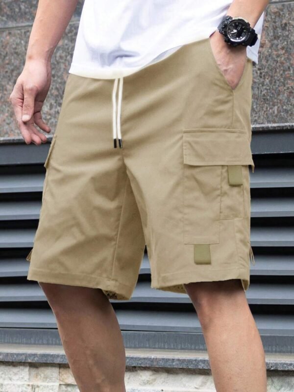 Pantalones cortos sólidos casuales y versátiles con cordón