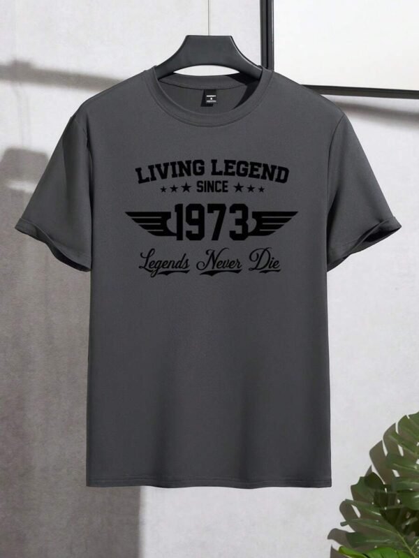 Camiseta casual de ajuste entallado con cuello redondo y manga corta - Imagen 3