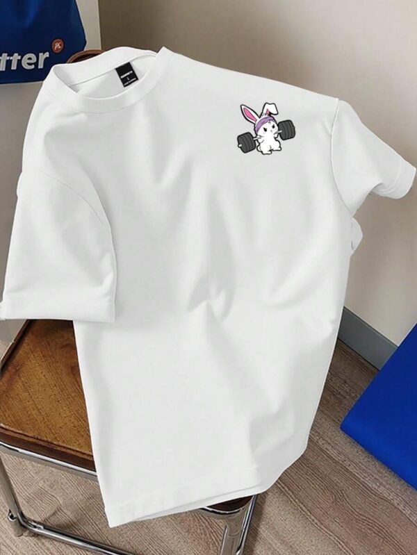Camiseta casual de hombre con estampado simple de conejo