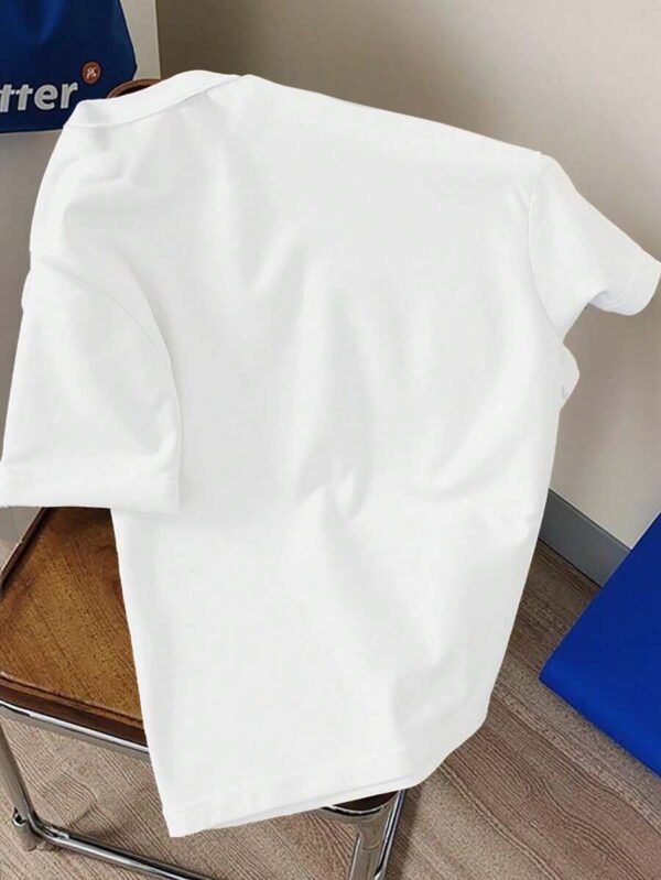 Camiseta casual de hombre con estampado simple de conejo - Imagen 2