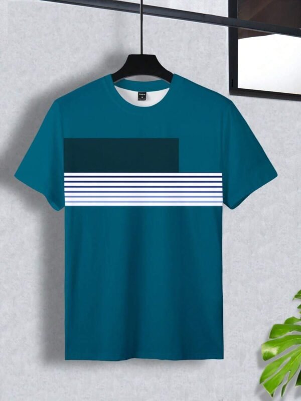 Camiseta de manga corta casual de hombre con cuello redondo - Imagen 3