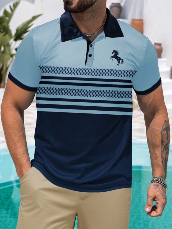 Camiseta polo de manga corta de moda sencilla y casual - Imagen 3