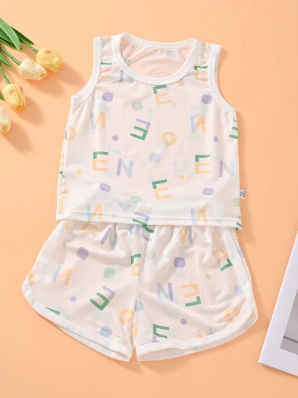 Ropa deportiva de verano para niños, camiseta sin mangas de baloncesto - Imagen 2