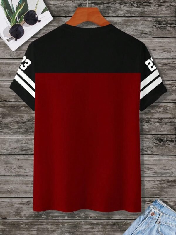 Camiseta casual de manga corta de cuello redondo con estampado numérico - Imagen 2