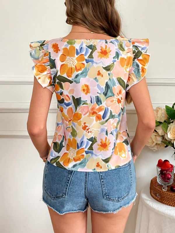 Blusa femeninas ajustadas con cuello con muesca - Imagen 2