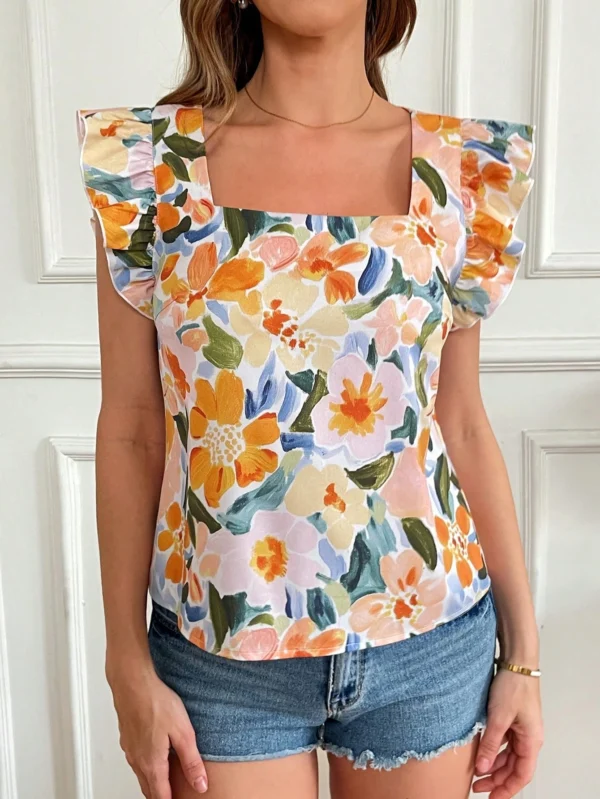Blusa femeninas ajustadas con cuello con muesca - Imagen 3