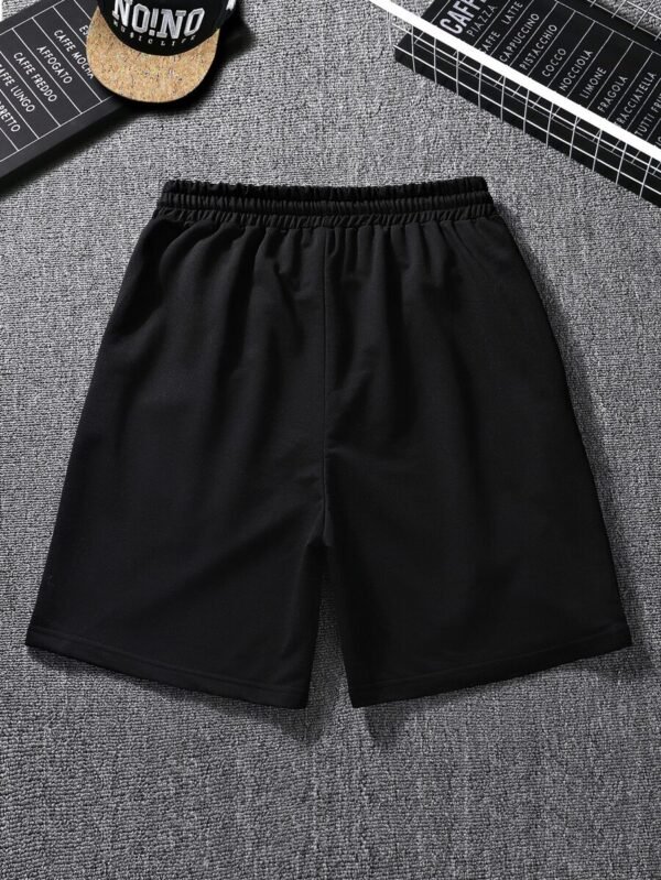 Pantalones cortos sueltos para hombres con estampado de expresión - Imagen 2