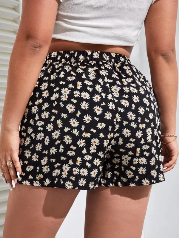 Pantalones cortos bohemios de verano de pierna ancha con estampado floral - Imagen 3
