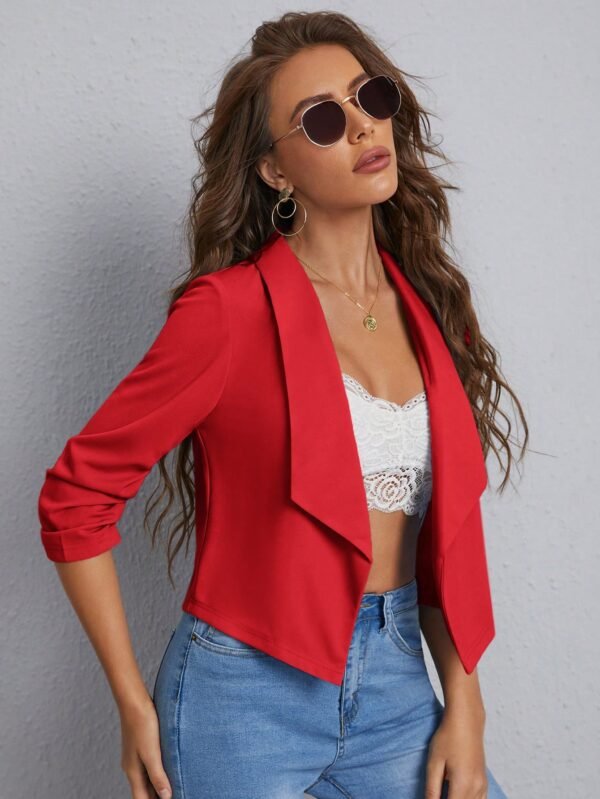 Blazer de cuello esmoquin con parte delantera abierta