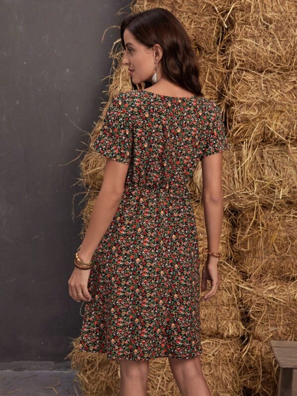 Vestido línea A con estampado floral - Imagen 2