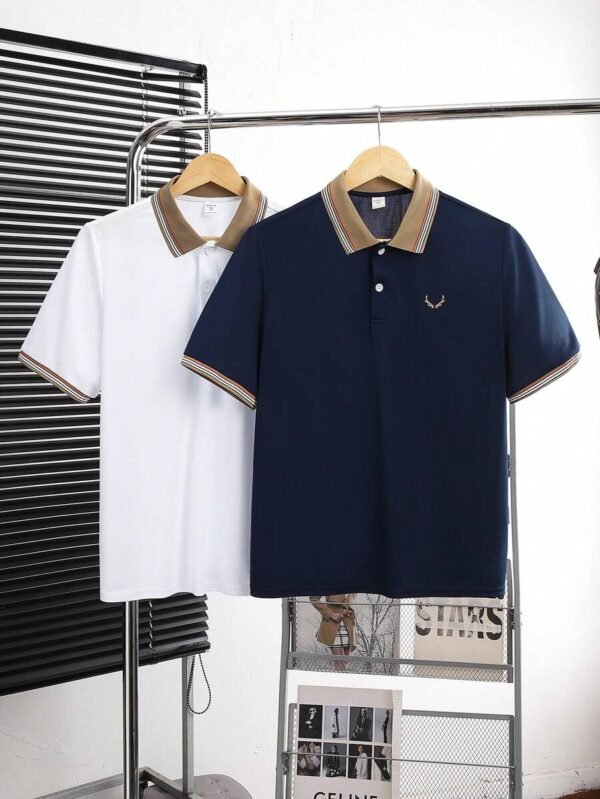 Playera polo de punto para chicos adolescentes con cuello y puños de punto plano