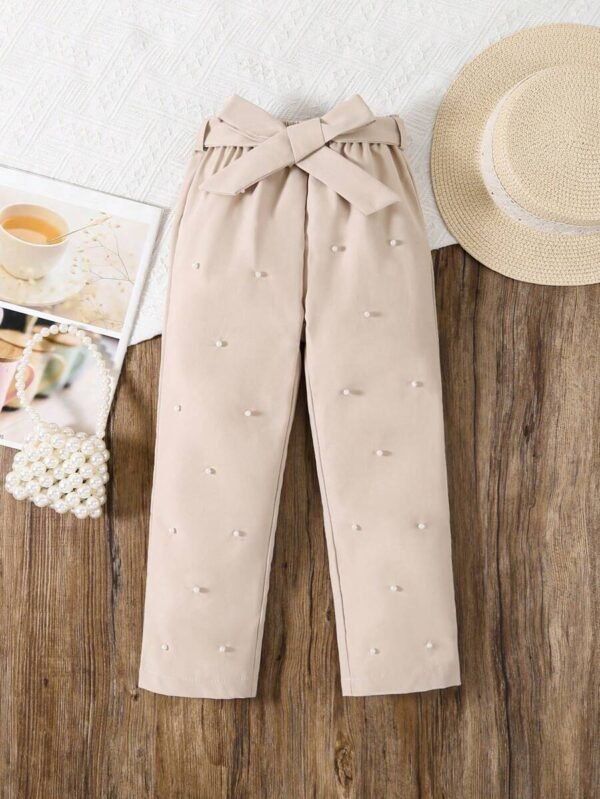 Pantalones Casuales De Chica Joven Con Cuentas