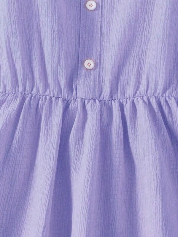 Vestido de línea A con mangas cap y cuello cuadrado - Imagen 3
