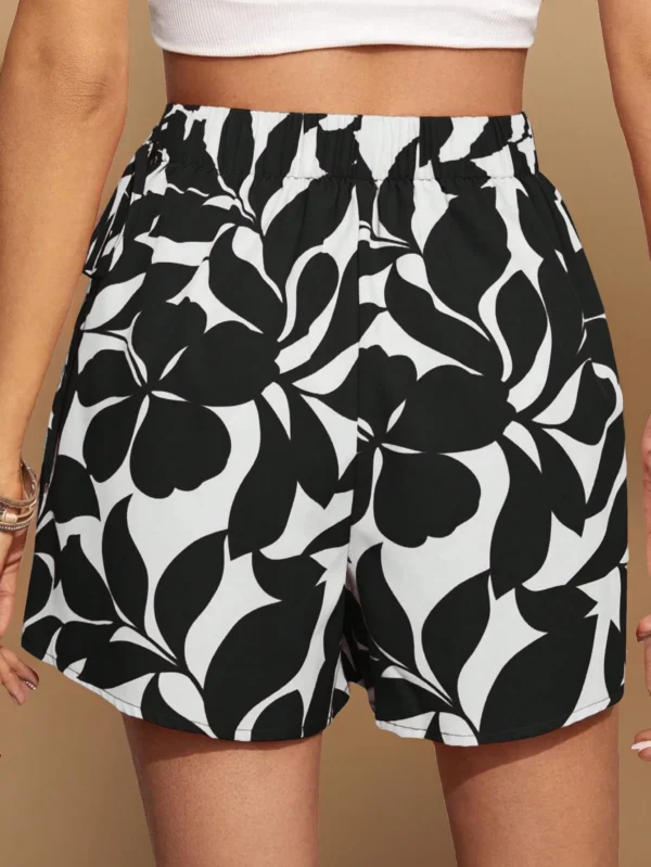 Skort con nudo lateral, estampado botánico en estilo bohemio - Imagen 2