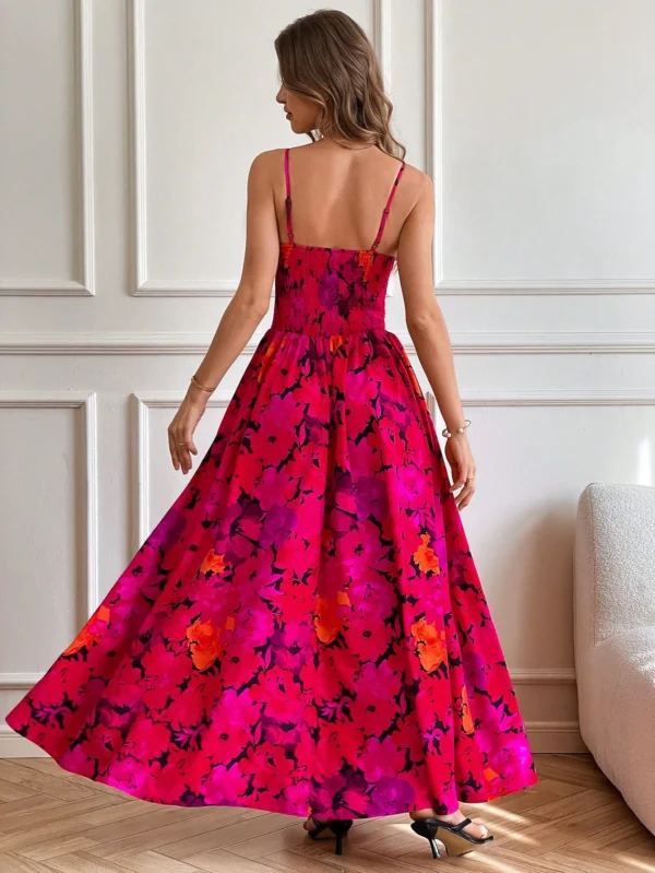 Vestido maxi de tirantes con estampado floral elegante - Imagen 2