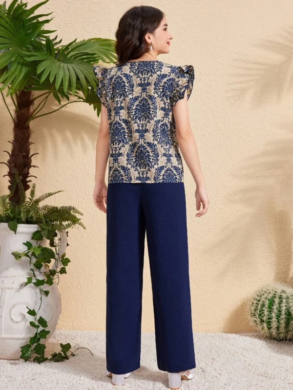 Set de blusa y pantalones con gráfico vintage - Imagen 2