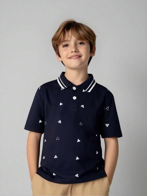 Camisa polo de manga corta con estampado total