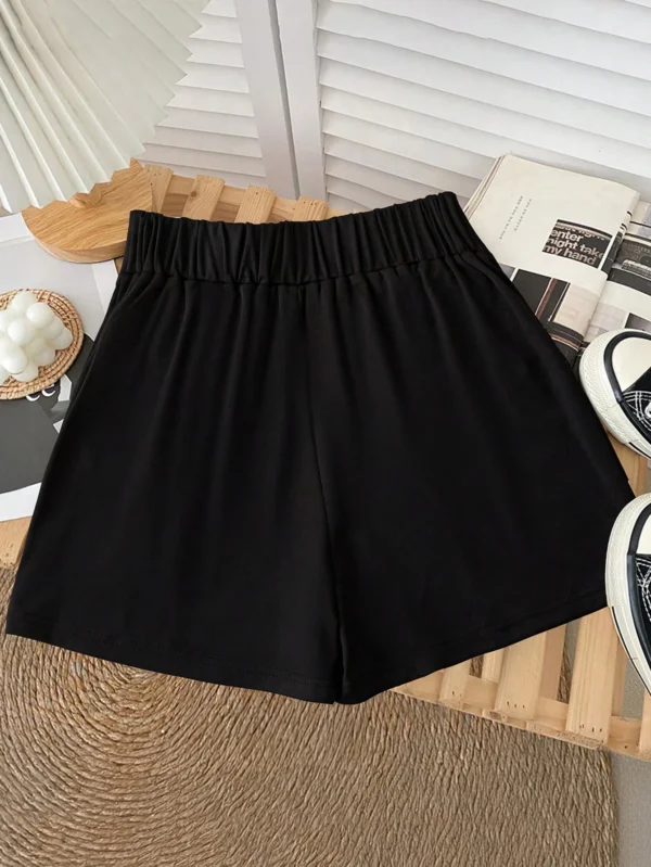 Pantalones cortos sueltos de moda con decoración de strass - Imagen 2