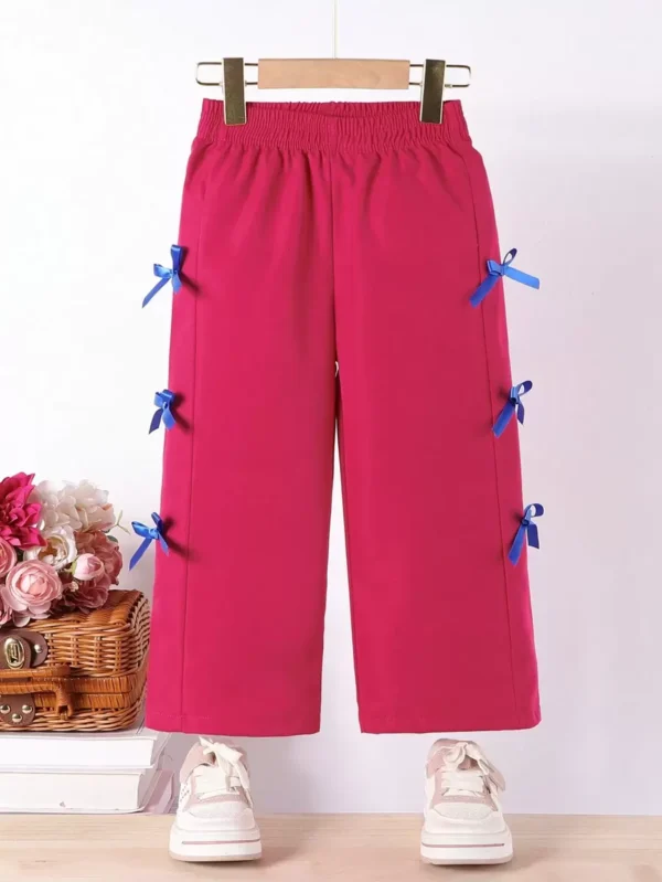 Pantalones anchos de cintura alta con lazo, de ajuste holgado